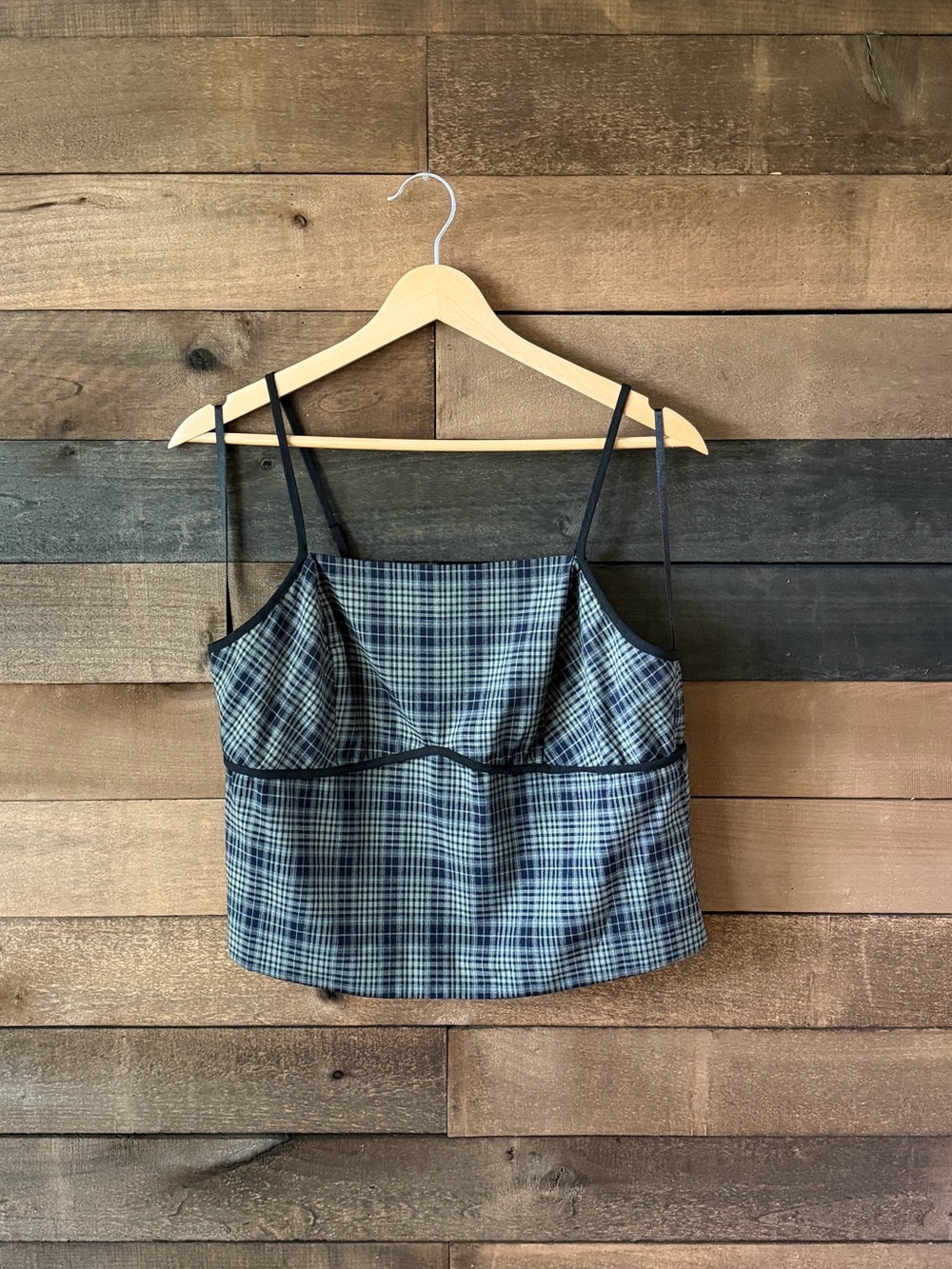 Plaid Bustier Camisole Monteau Los Angeles XL Y2K Preppy Crop Top